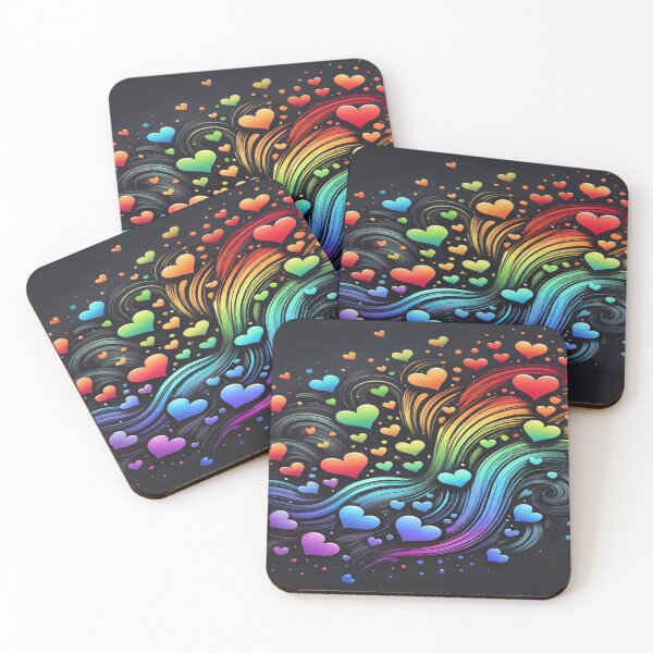 Item preview, Flowing Love - Vibrant Rainbow Heart Swirls designed and sold by SugarPix Designs.