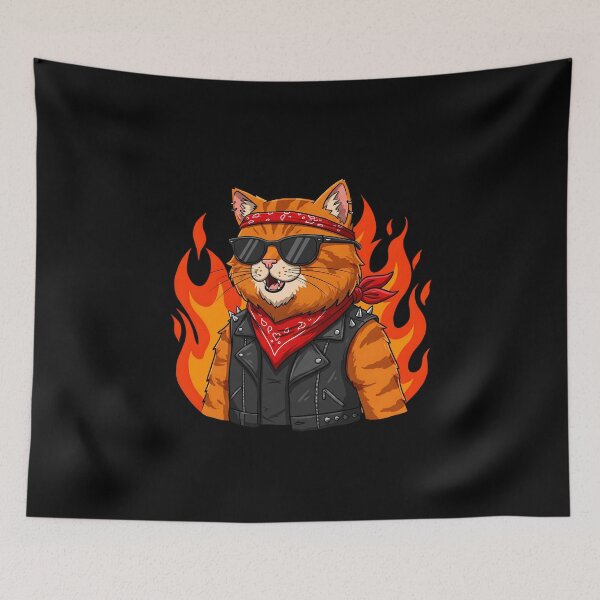 Item preview, Badass Cat Biker – Ride Fast, Live Wild designed and sold by Meow Cat.