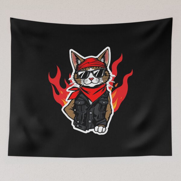 Item preview, Badass Cat Biker Gang – The Coolest Feline on Two Wheels designed and sold by Meow Cat.