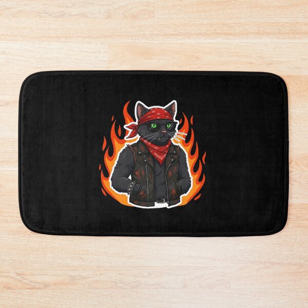 Item preview, Badass Cat Biker Rebel – No Rules, Just Ride designed and sold by Meow Cat.