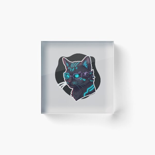 Item preview, Badass Cat Cyberpunk – Neon Feline from the Future designed and sold by Meow Cat.