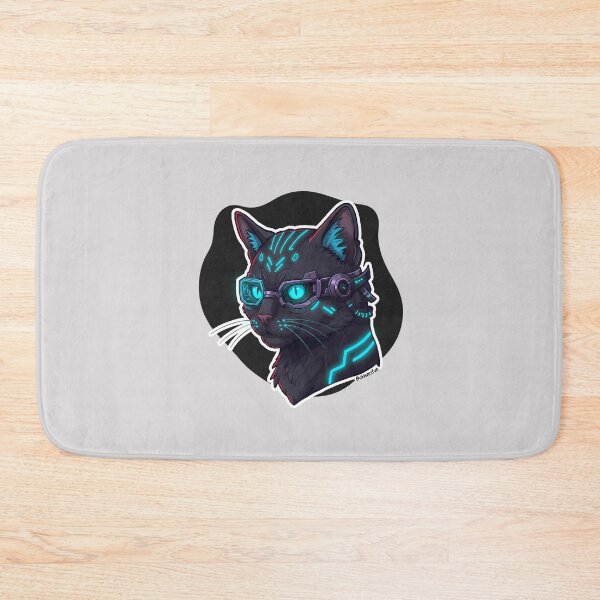 Item preview, Badass Cat Cyberpunk – Neon Feline from the Future designed and sold by Meow Cat.