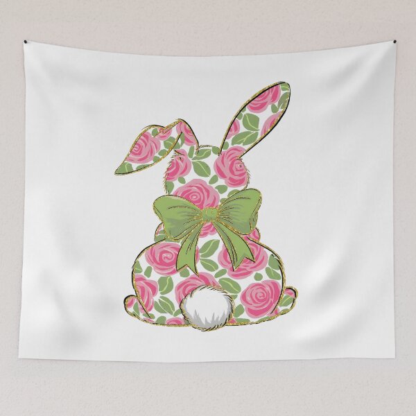 Item preview, Floral Bunny with Green Bow designed and sold by JoelFox165.
