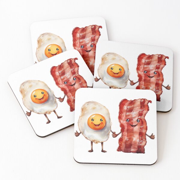 Item preview, Cute Bacon and Egg Cartoon designed and sold by Olive and Lily Delights.
