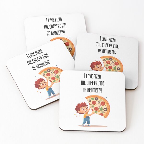 Item preview, "I Love Pizza: The Cheesy Side of Geometry" funny foodie design  designed and sold by TR_fairydesigns.