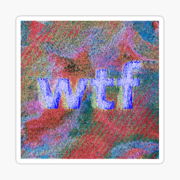Softer Attention WTF Glitched Abstract Clouds Sticker