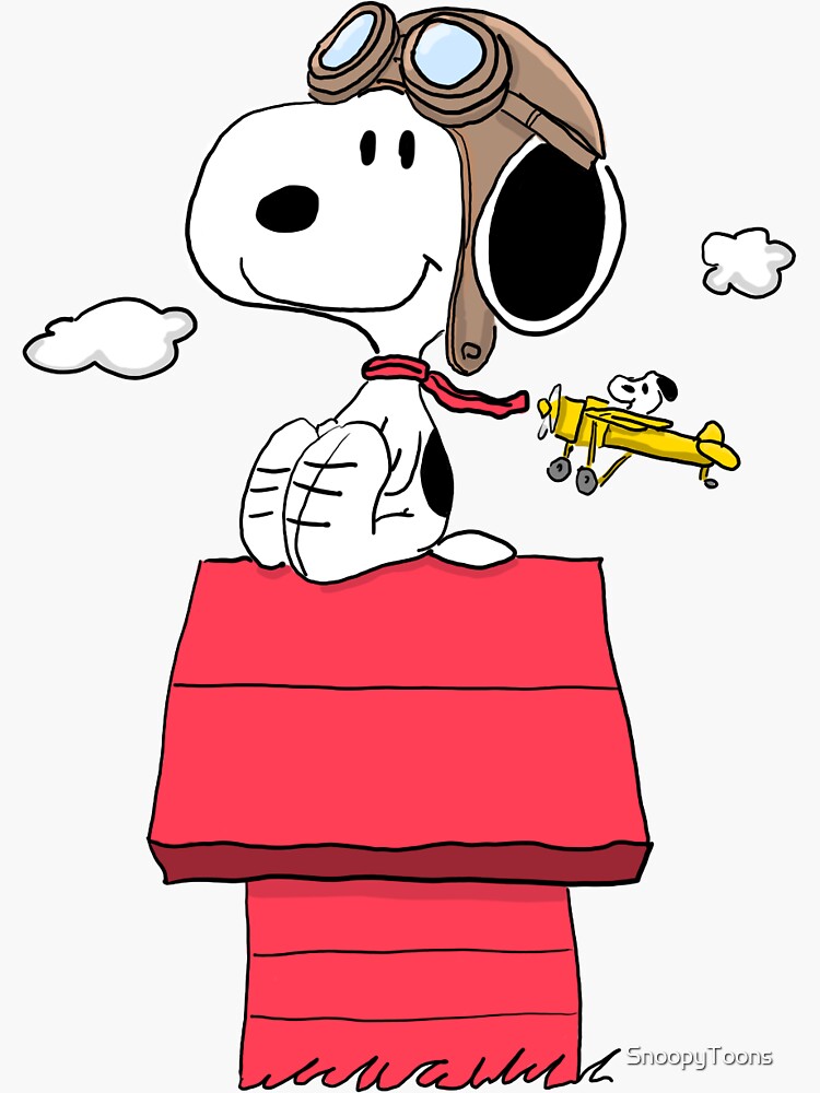 Imagen 3 de 3, Pegatina con la obra Piloto Snoopy, diseñada y vendida por SnoopyToons.