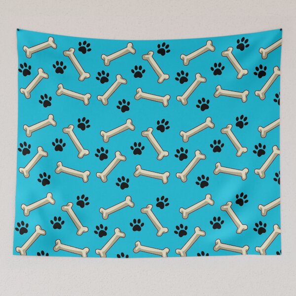 Item preview, Give A Dog A Bone, Paw Print, Blue Background designed and sold by AASparksDesigns.