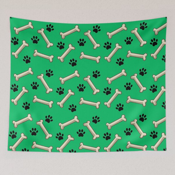 Item preview, Give A Dog A Bone, Paw Print, Green Background designed and sold by AASparksDesigns.