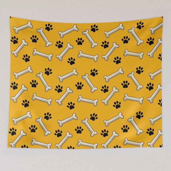 Item preview, Give A Dog A Bone, Paw Print, Yellow Background designed and sold by AASparksDesigns.