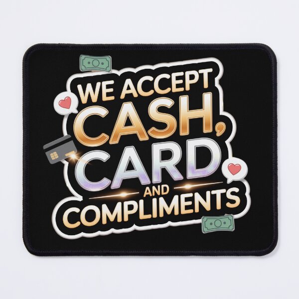 Item preview, We Accept Cash, Card and Compliments - Digital Aesthetic designed and sold by SolaoLab.