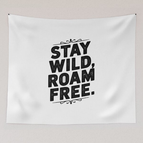 Item preview, Vintage style typography with the phrase “ Stay Wild, Roam Free” designed and sold by Zineshopz.