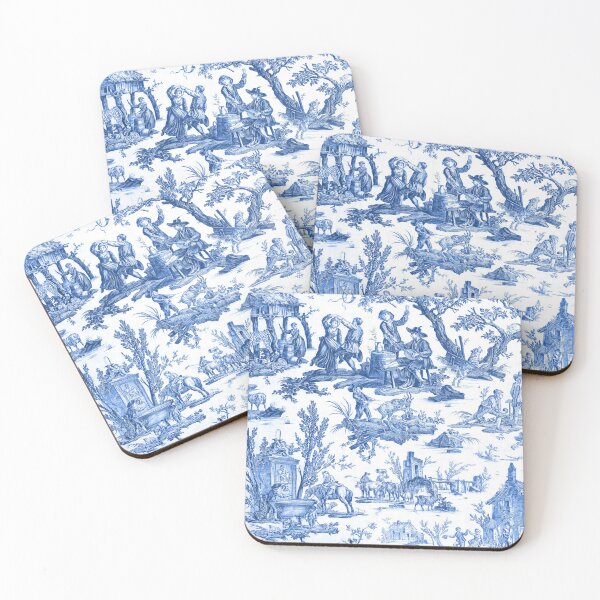 Item preview, Blue and White Toile de Jouy designed and sold by janesbotanics.