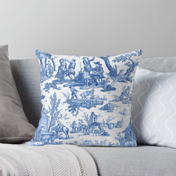 Item preview, Blue and White Toile de Jouy designed and sold by janesbotanics.