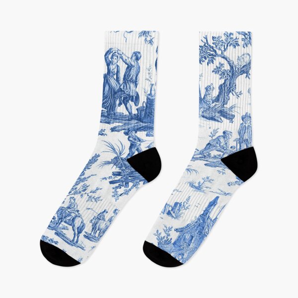 Item preview, Blue and White Toile de Jouy designed and sold by janesbotanics.