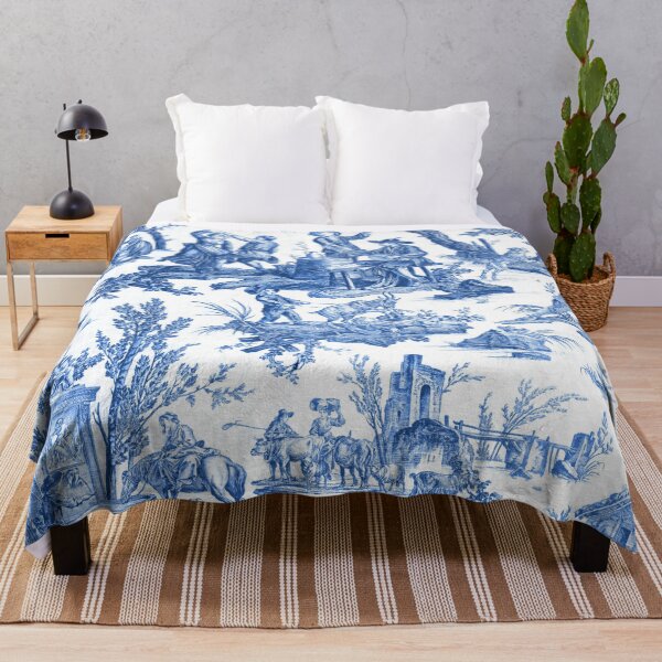 Item preview, Blue and White Toile de Jouy designed and sold by janesbotanics.