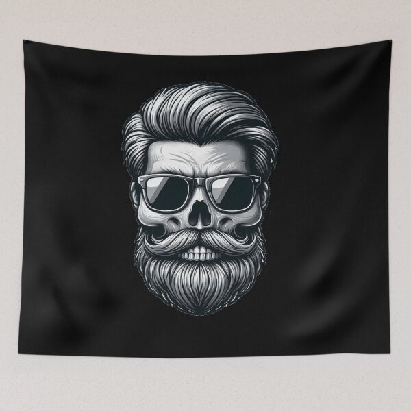 Item preview, Bearded skull designed and sold by KingCuppaDigitalArt.