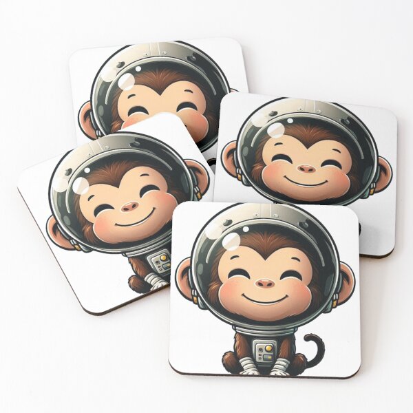 Item preview, Cute space monkey designed and sold by KingCuppaDigitalArt.
