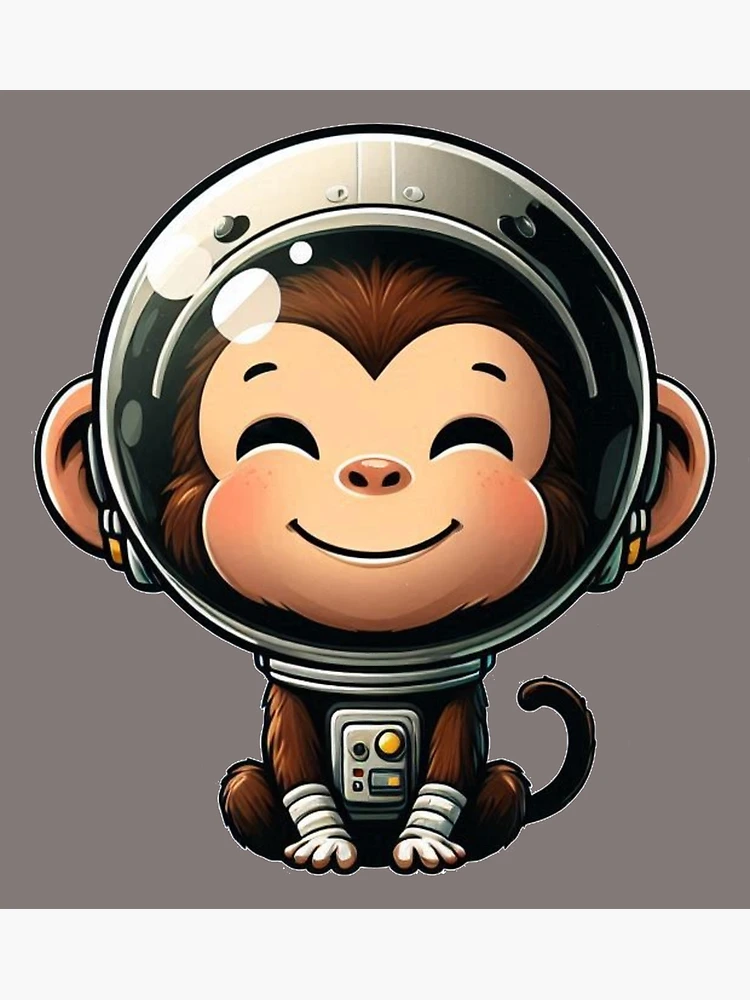 Thumbnail 3 of 3, Poster, Cute space monkey designed and sold by KingCuppaDigitalArt.