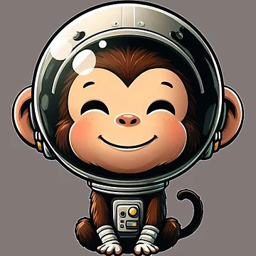 Artwork thumbnail, Cute space monkey by KingCuppaDigitalArt