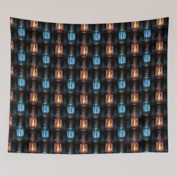 Item preview, Lantern Fire Pattern Design - Black designed and sold by PatternTitan.