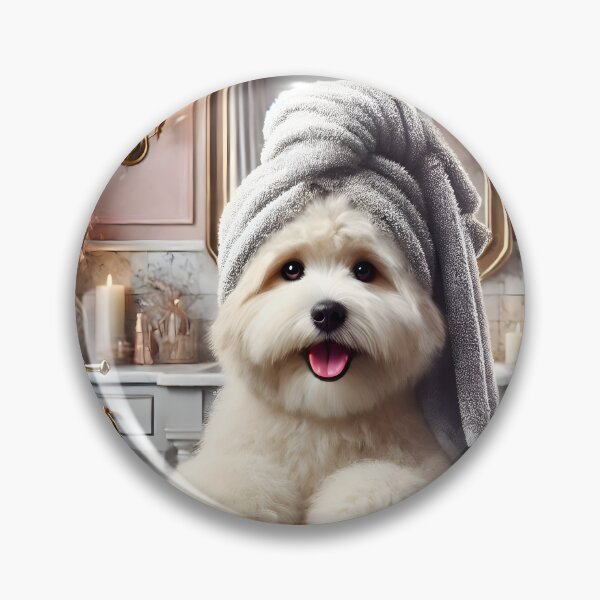 Item preview, Spa Day, Human! Now Fetch My Treats – Funny Dog Bathroom Art designed and sold by FantasyVillaArt.