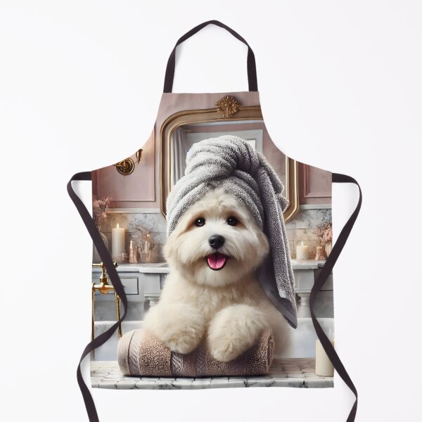 Item preview, Spa Day, Human! Now Fetch My Treats – Funny Dog Bathroom Art designed and sold by FantasyVillaArt.