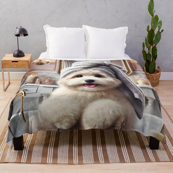 Item preview, Spa Day, Human! Now Fetch My Treats – Funny Dog Bathroom Art designed and sold by FantasyVillaArt.