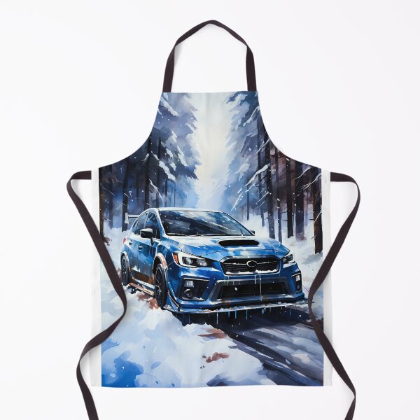 Item preview, Dynamic Watercolor Style With Vibrant Blue Rally Car In Snowy Forest designed and sold by RevUpDesign.