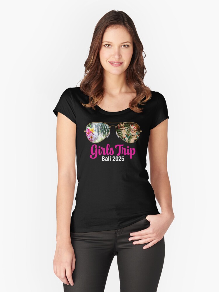 Thumbnail 1 of 3, Fitted Scoop T-Shirt, Bali Girls Trip 2025 designed and sold by GlitterChimp.