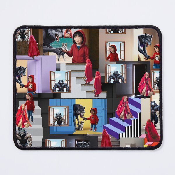 Item preview, cute adorable little red riding hood befriends the scary big bad wolf designed and sold by The Far Far North.