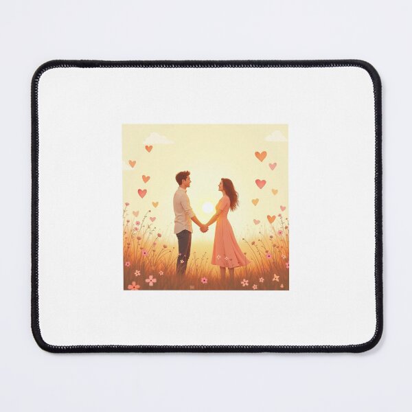 Item preview, Anniversary Watercolor Couple Silhouette – Golden Hour Love Art Print designed and sold by Srahul.