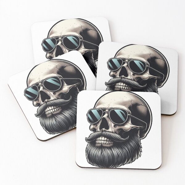 Item preview, Bearded skull designed and sold by KingCuppaDigitalArt.