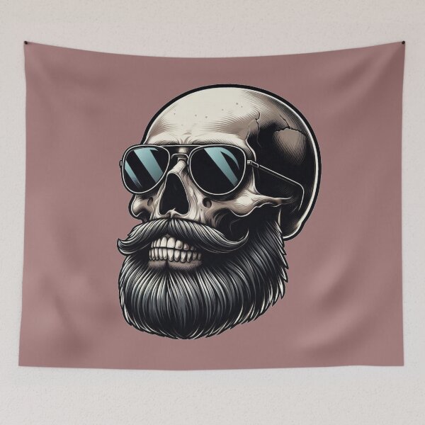 Item preview, Bearded skull designed and sold by KingCuppaDigitalArt.