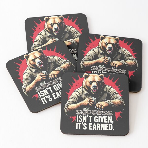 Item preview, Success Isn't Given It's Earned Bear Design designed and sold by FoxyJags.