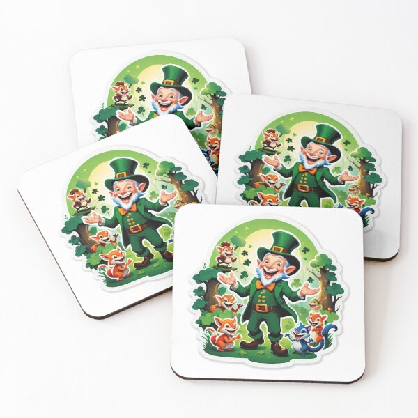 Item preview,  patrick day lucky leprechaun  in the forest with cheerful animals sticker ,saint patrick day,leprechaun designed and sold by Expressions-Sel.