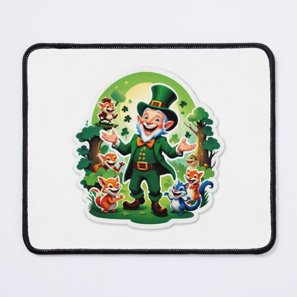 Item preview,  patrick day lucky leprechaun  in the forest with cheerful animals sticker ,saint patrick day,leprechaun designed and sold by Expressions-Sel.