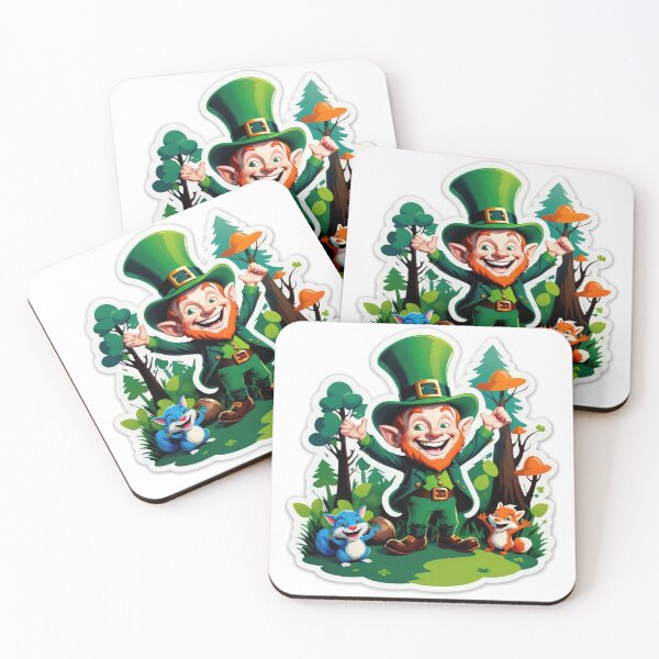 Item preview,  patrick day lucky leprechaun in the forest with colorful animals sticker ,saint patrick day,leprechaun designed and sold by Expressions-Sel.