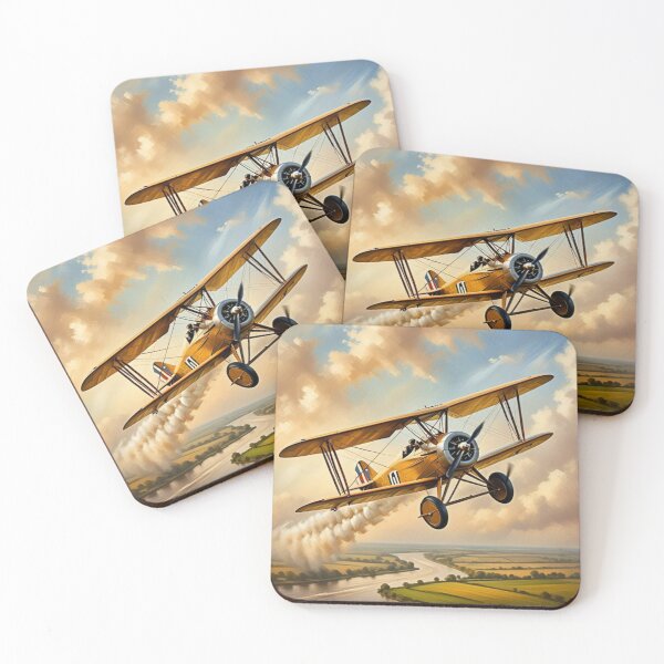 Item preview, Biplane Flying Over The Fields And A River designed and sold by ColorMeMarley.