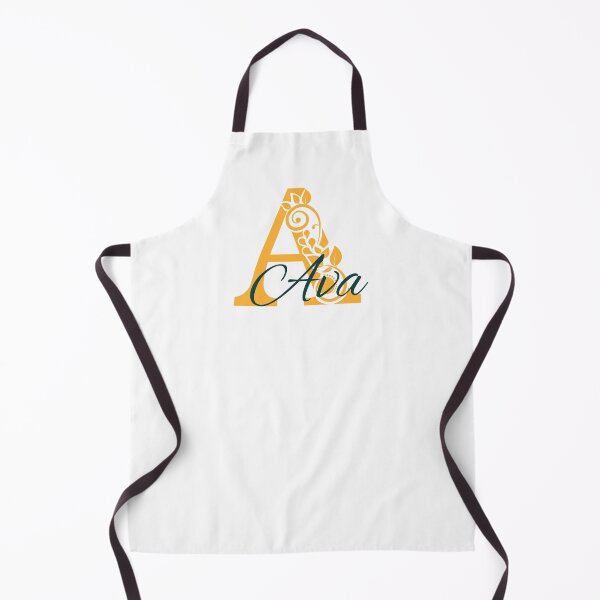 Item preview, Ava – Elegant design with floral letter A - yellow & green - (customizable) designed and sold by sabantha.