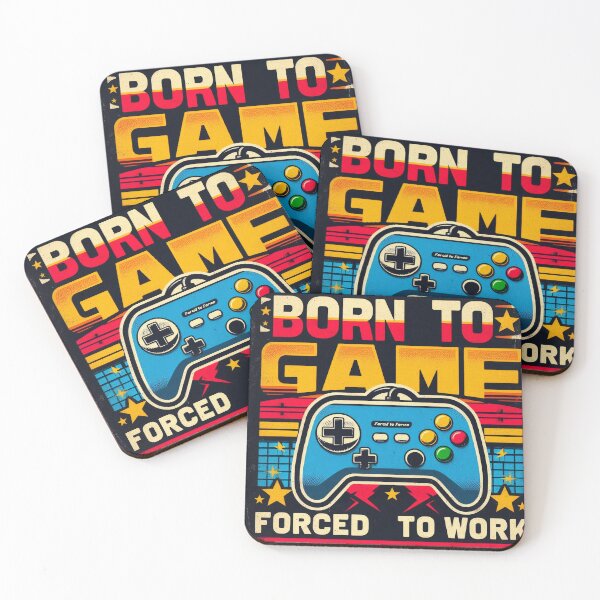 Item preview, Born to Game, Forced to Work – Retro Gamer Shirt designed and sold by Typoholic.