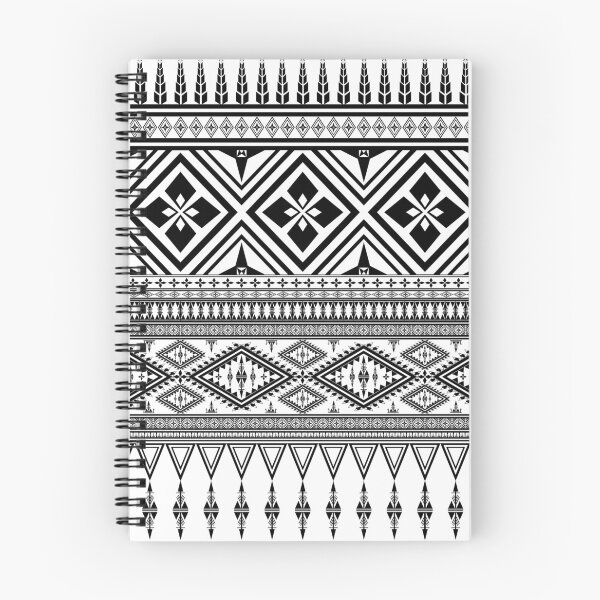 Item preview, Black and white vintage geometric Ethnic pattern designed and sold by Aesthetic shapes design.