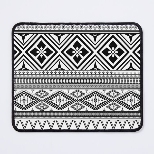 Item preview, Black and white vintage geometric Ethnic pattern designed and sold by Aesthetic shapes design.