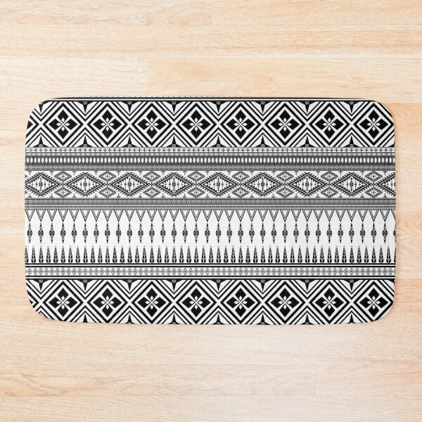 Item preview, Black and white vintage geometric Ethnic pattern designed and sold by Aesthetic shapes design.