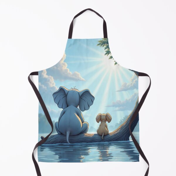 Item preview, elephant and dog sit on a tree escaping from the flood designed and sold by Mike Kiev art.