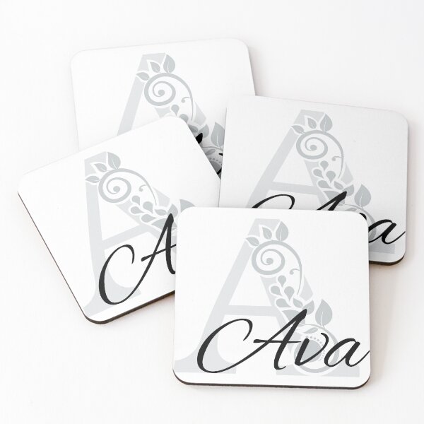Item preview, Ava – Elegant design with floral letter A – mint – (customizable) designed and sold by sabantha.
