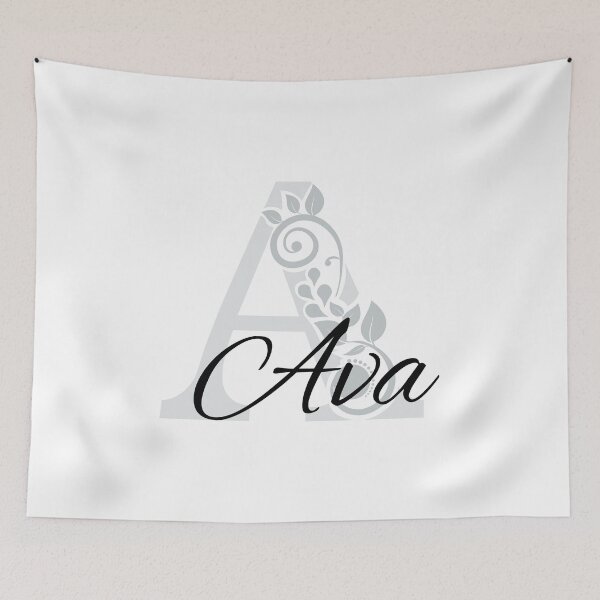Item preview, Ava – Elegant design with floral letter A – mint – (customizable) designed and sold by sabantha.