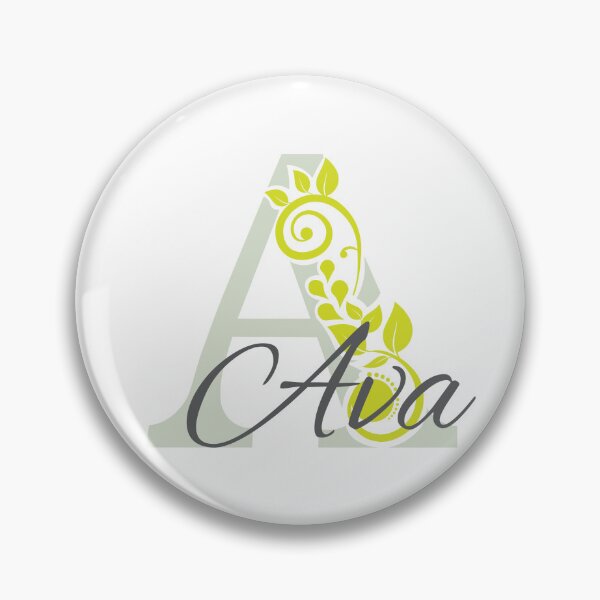 Item preview, Ava – Elegant design with floral letter A – light green – (customizable) designed and sold by sabantha.