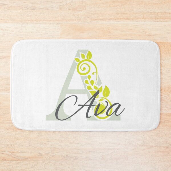 Item preview, Ava – Elegant design with floral letter A – light green – (customizable) designed and sold by sabantha.