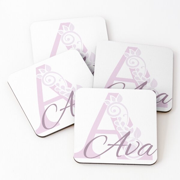 Item preview, Ava – Elegant design with floral letter A – dusty pink – (customizable) designed and sold by sabantha.